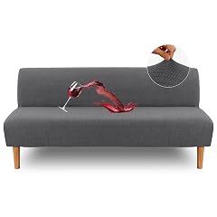H VERSAILTEX 100 Waterproof Armless Futon Cover Armless Sofa Cover Stretch Jacquard Couch Cover for Futon Dual Waterproof