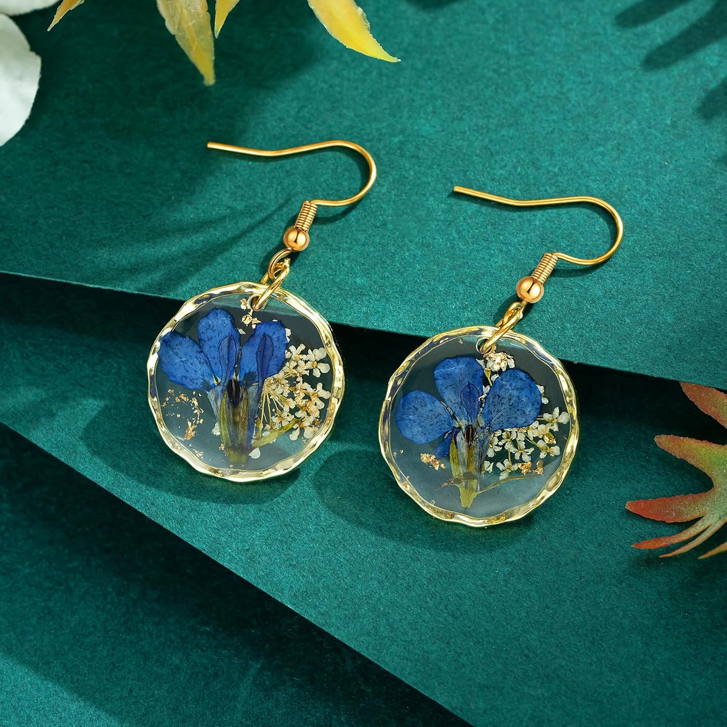 Real Pressed Flower Earrings for Women, Handmade Boho Chic Dangle Design, Unique Floral Jewelry, Cute and Thoughtful Gift for Christmas, Valentine’s & Mother’s Day - Image 4