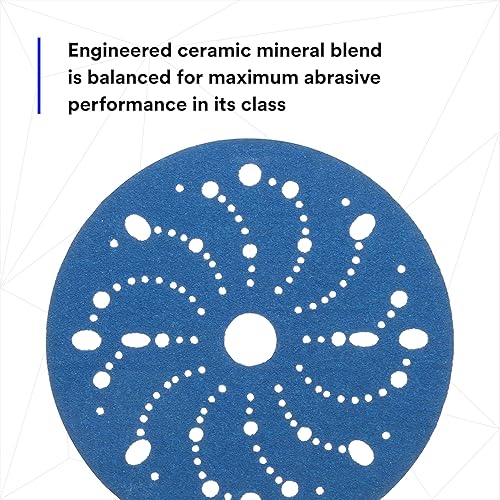 Miniatura 5 de 9.8 ft 3M-36172 Hookit Disco Abrasivo Azul Multi-agujero, 6, grado 80