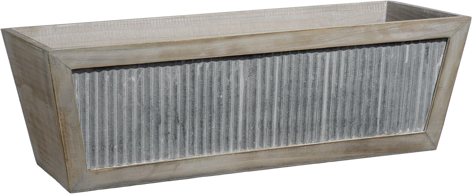 Classic Home and GardenWood Window Box - Galvanized Accent