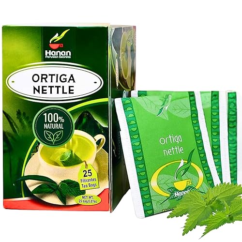 Hanan Té de ortiga 25 bolsas de té de hojas de ortiga y raíz Té de hierbas totalmente natural de hojas de ortiga silvestres de Perú Suplemento