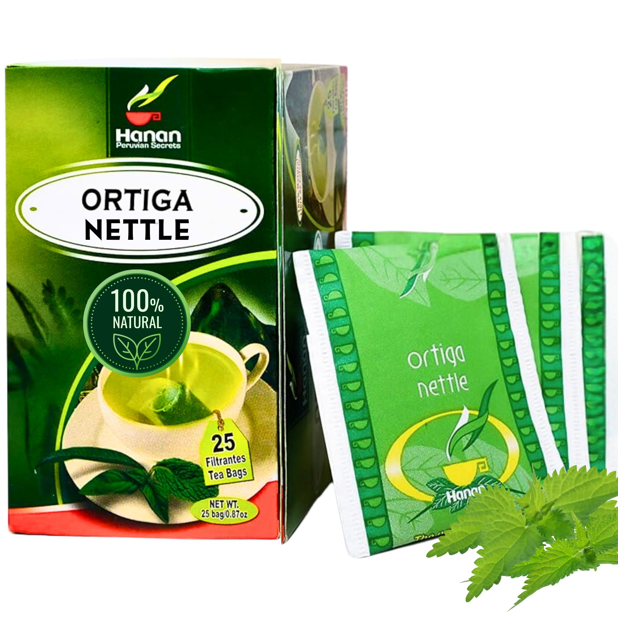 Sponsored Ad – Nettle Tea (Ortiga) - 25 Tea Bags of Stinging Nettle Leaf - All-Natural Herbal Tea of Wild Nettles Leaves from Peru – Anti-Inflammatory Supplement