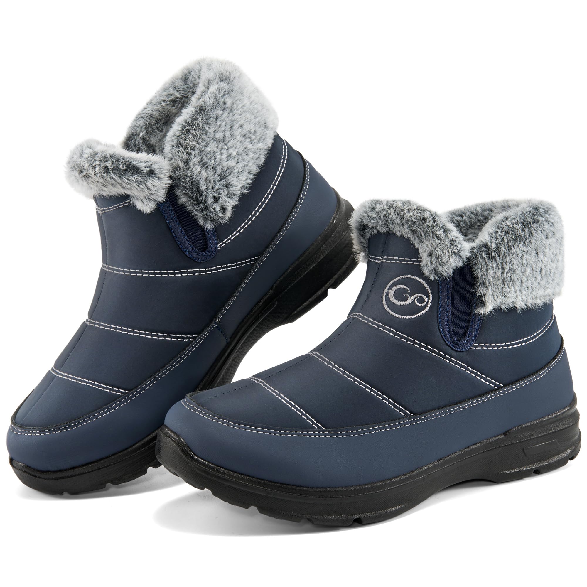 Winter Snow Boots for Women Warm Fur Lined Ankle Booties Waterproof Non Slip Outdoor Comfortable Winter Shoes for