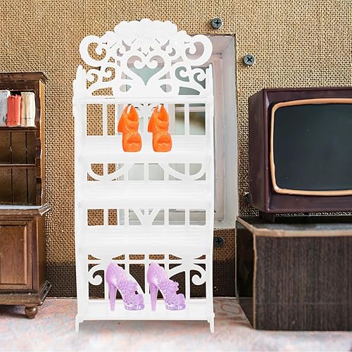 Miniatura 2 de NUOBESTY Estante para zapatos de muñeca, muebles de casa de muñecas en miniatura para niña, accesorios para muñecas