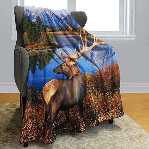 Miniatura 2 de Manta de vellón de ciervos y hierba del bosque, manta de felpa suave y mullida para sofá y cama, 40 x 50 pulgadas