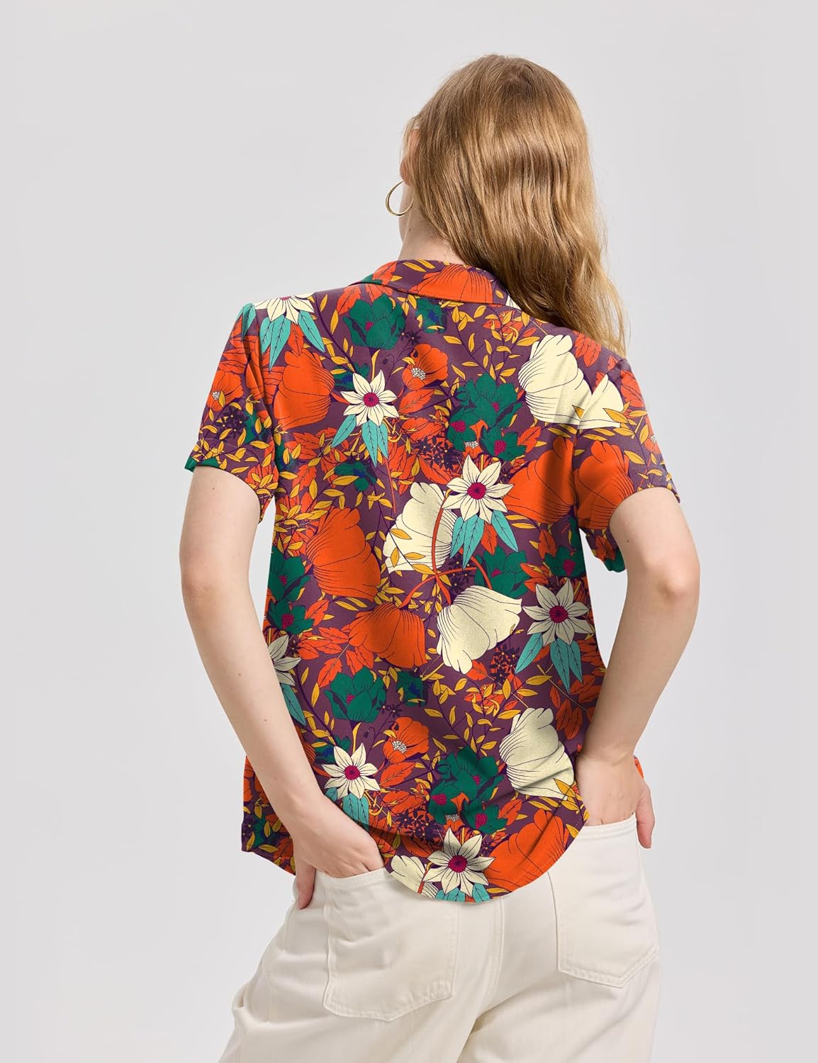 Rapbin Spring Tops for Women 2026 Women Blouses Short Sleeve V Neck Casual Collared Office Work Shirts Tops - Image 5