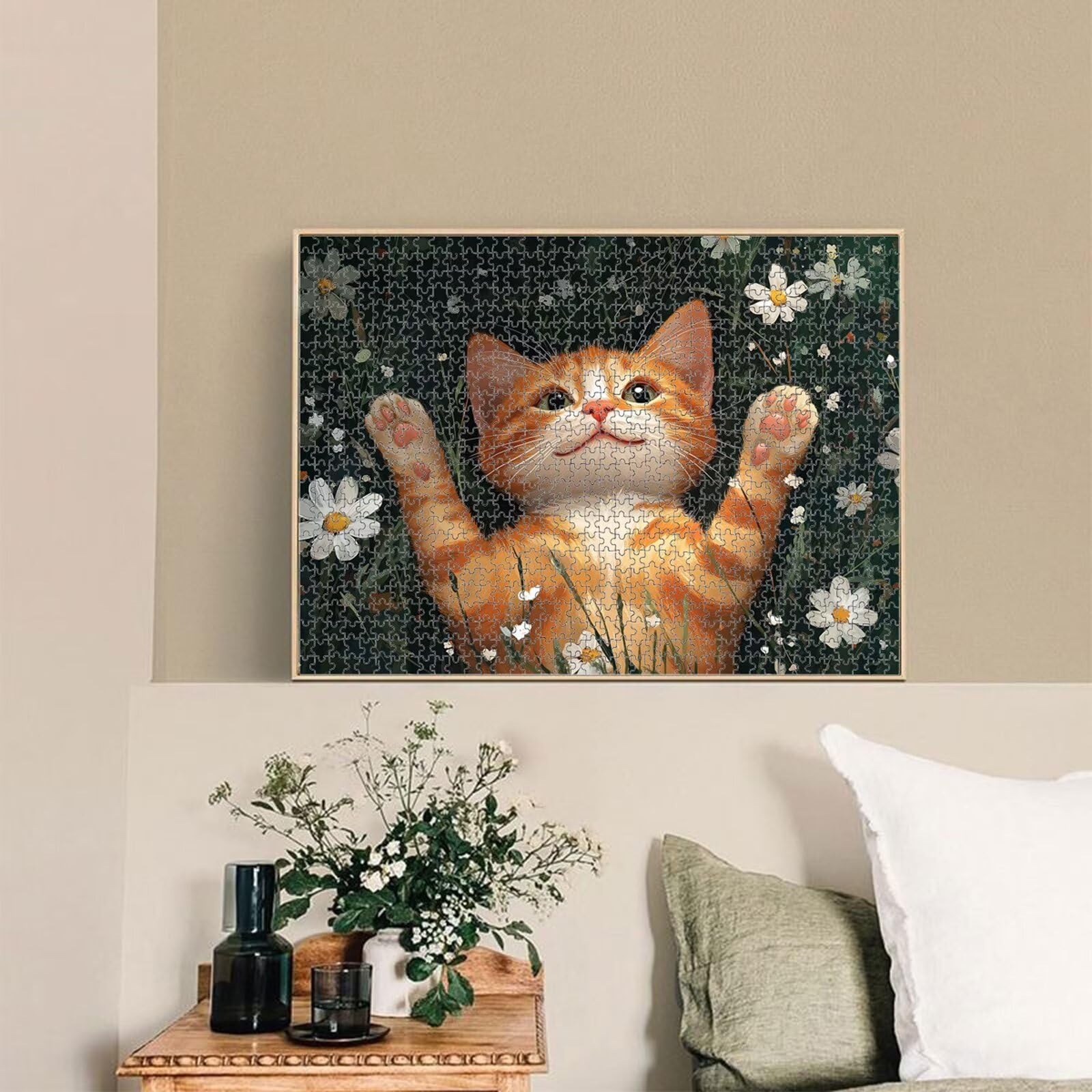 Puzzle 5000 Pezzi - Gatto & Fiore - Puzzle in Legno Durevole 1T#789