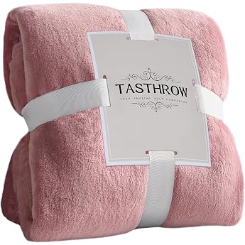 TASTHROW Pink Cuddly Blanket Fluffy Blanket Fleece Blanket 130 x 150 cm Cuddly Soft Warm Blankets Sofa Blanket for Room Decoration Living & Cuddly Blankets