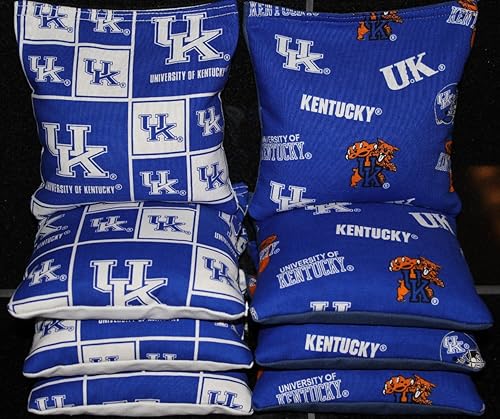 BackYardGamesUSA Bolsas de Cornhole rellenas de resina plástica hechas con tela de Kentucky Wildcats del Reino Unido