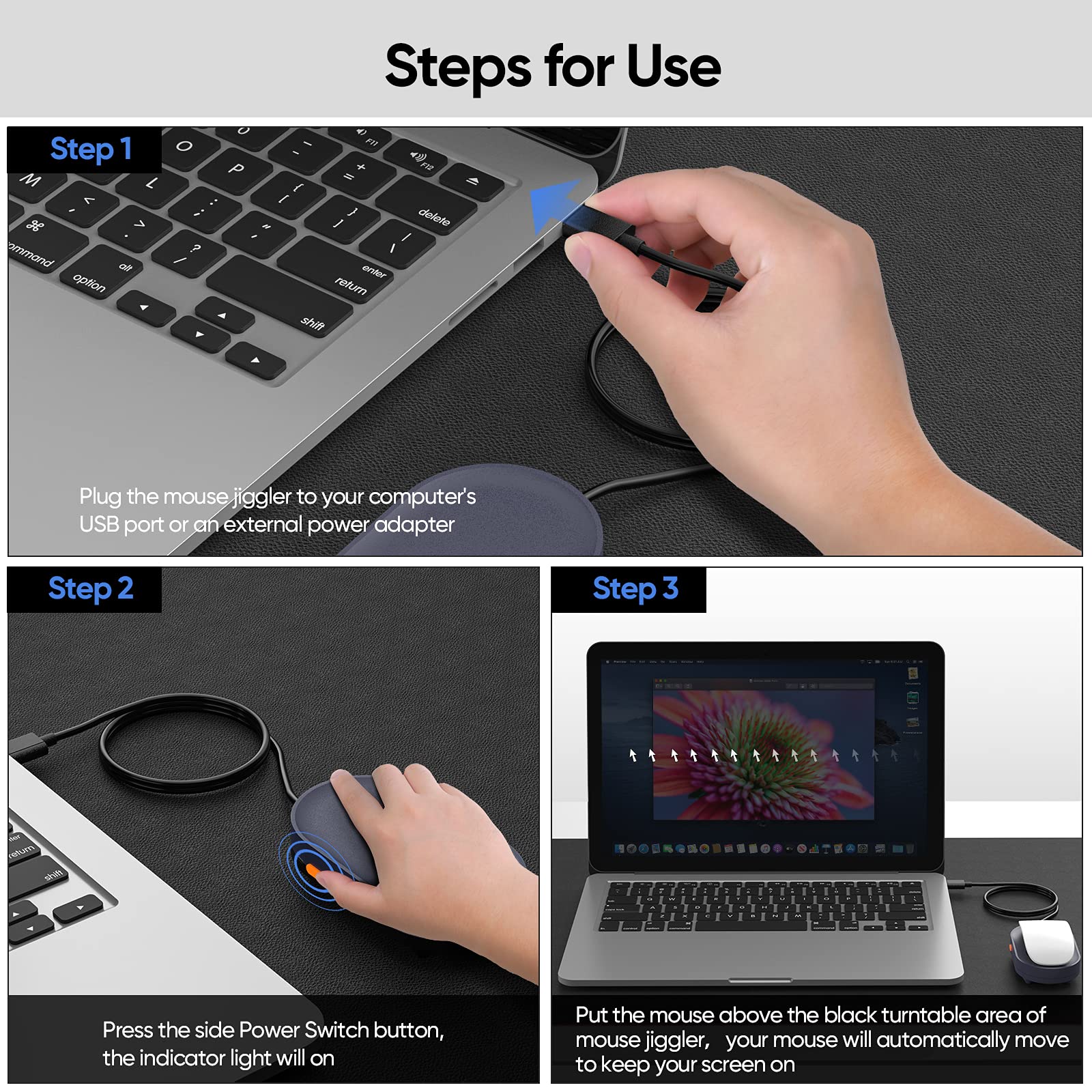 USB Mouse Jiggler, Indetectable, Antihibernación De Computadora, Cursor