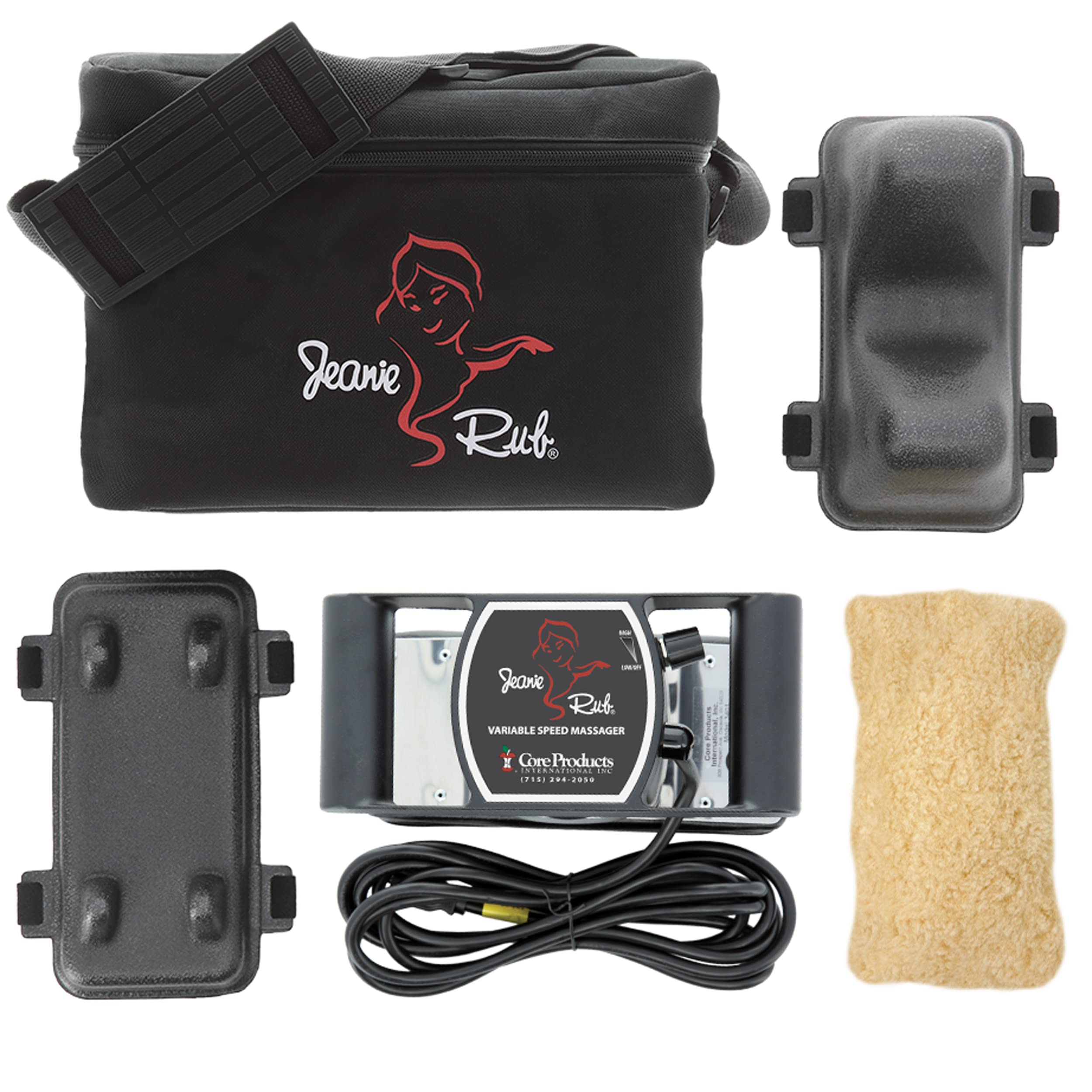 Core Products Jeanie Rub Variable Speed Massager Deep Tissue Massage Orbital Action for Back Body - Professional Package