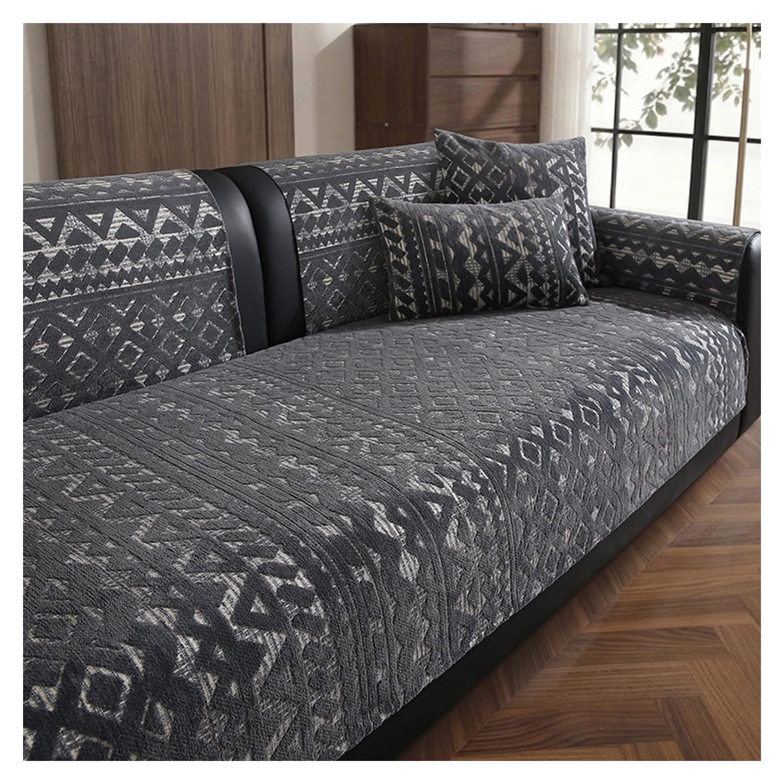 Housse de canapé en chenille douce pour la peau pour enfants et animaux de compagnie, convient pour canapés combinés en forme de L