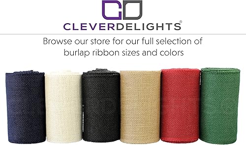Miniatura 6 de CleverDelights Rollo de arpillera prémium de 6 pulgadas, 10 yardas, bordes acabados sin deshilacharse, tela de arpillera de yute natural