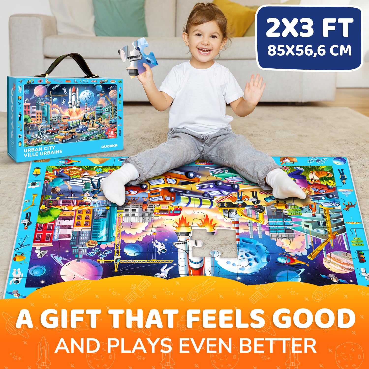 QUOKKA Floor Puzzles For 3 4 Year Olds, 60x90 cm 48 pc Giant Search and Find Jigsaws For Children Age 4 5 - Image 2