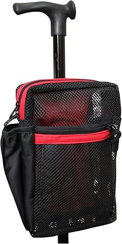 Bolsa segura para bastón, andador, muletas y sillas de ruedas (rojo)