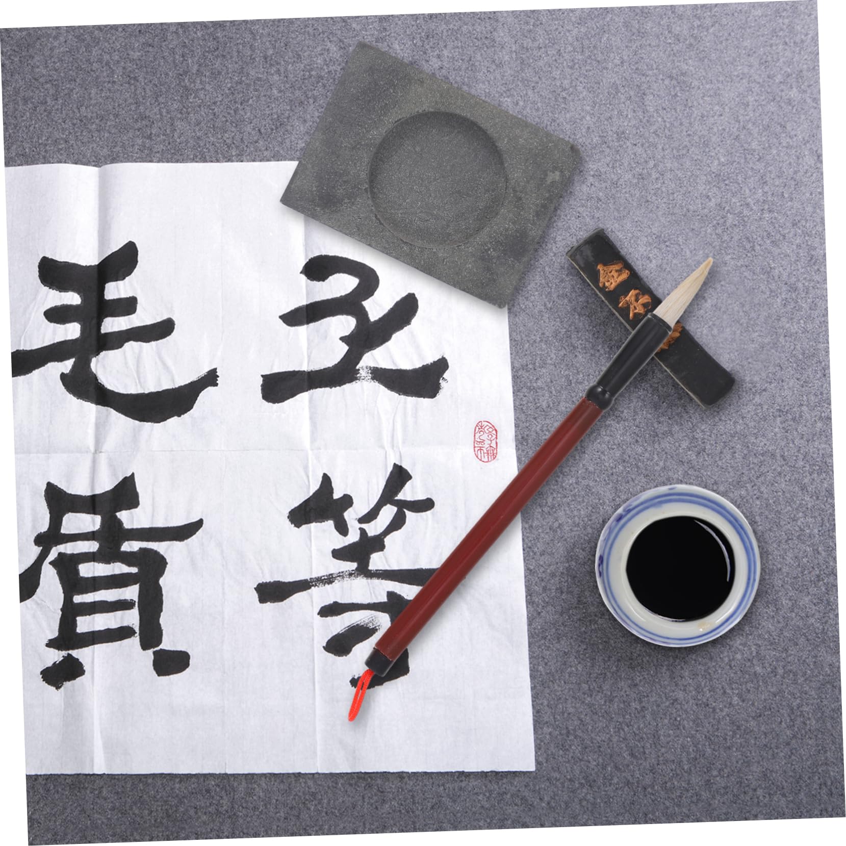 Tofficu Set Di Pennelli Calligrafici Cinesi Per Principianti, Include Pennello, Inchiostro, Pietra, Ciotola, Perfetto Per Pittura E Scrittura, Regalo Educativo