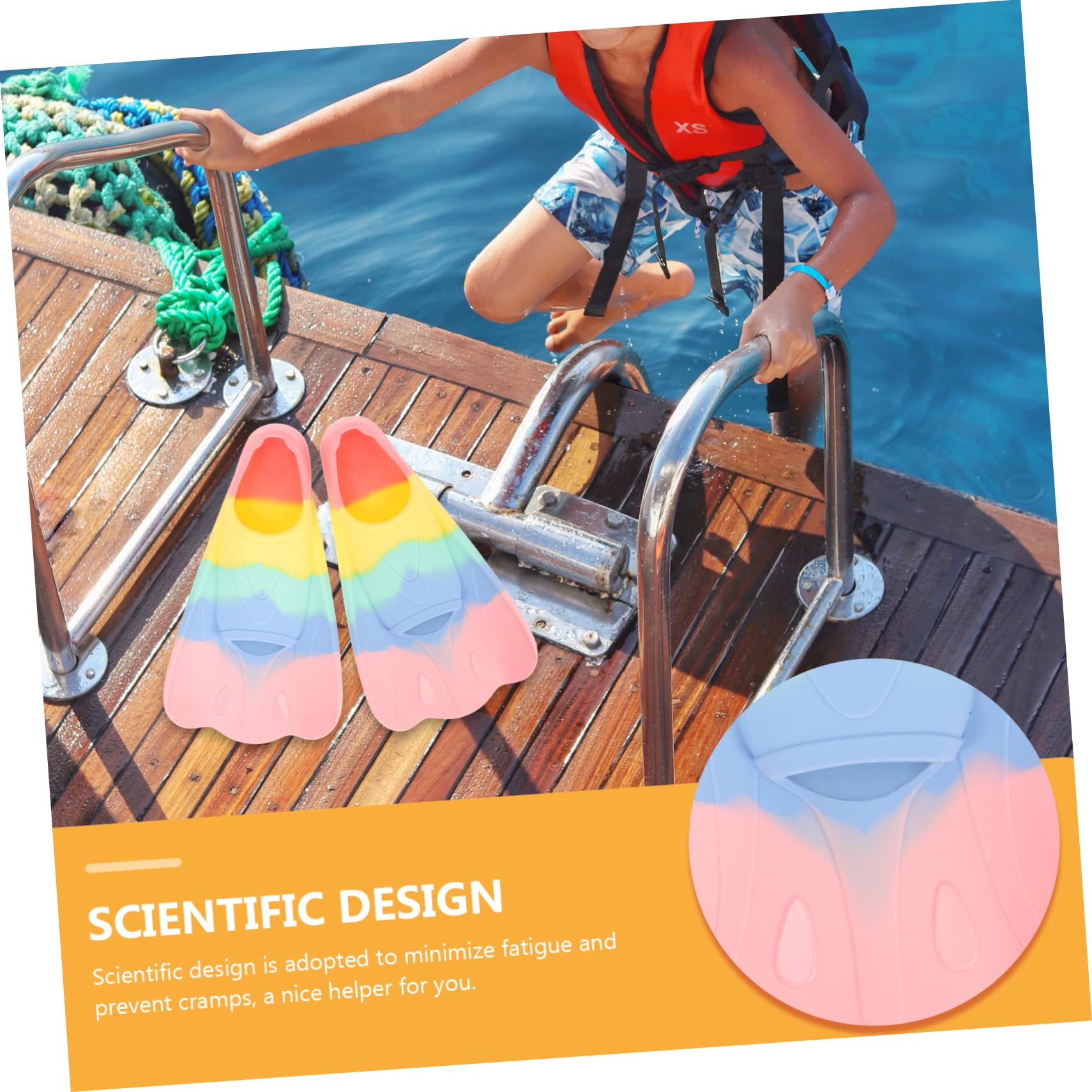 GANAZONO for Kids Swimming Paddles Snorkeling Fins Diving Flipper for Long Swimming Training Snorkeling