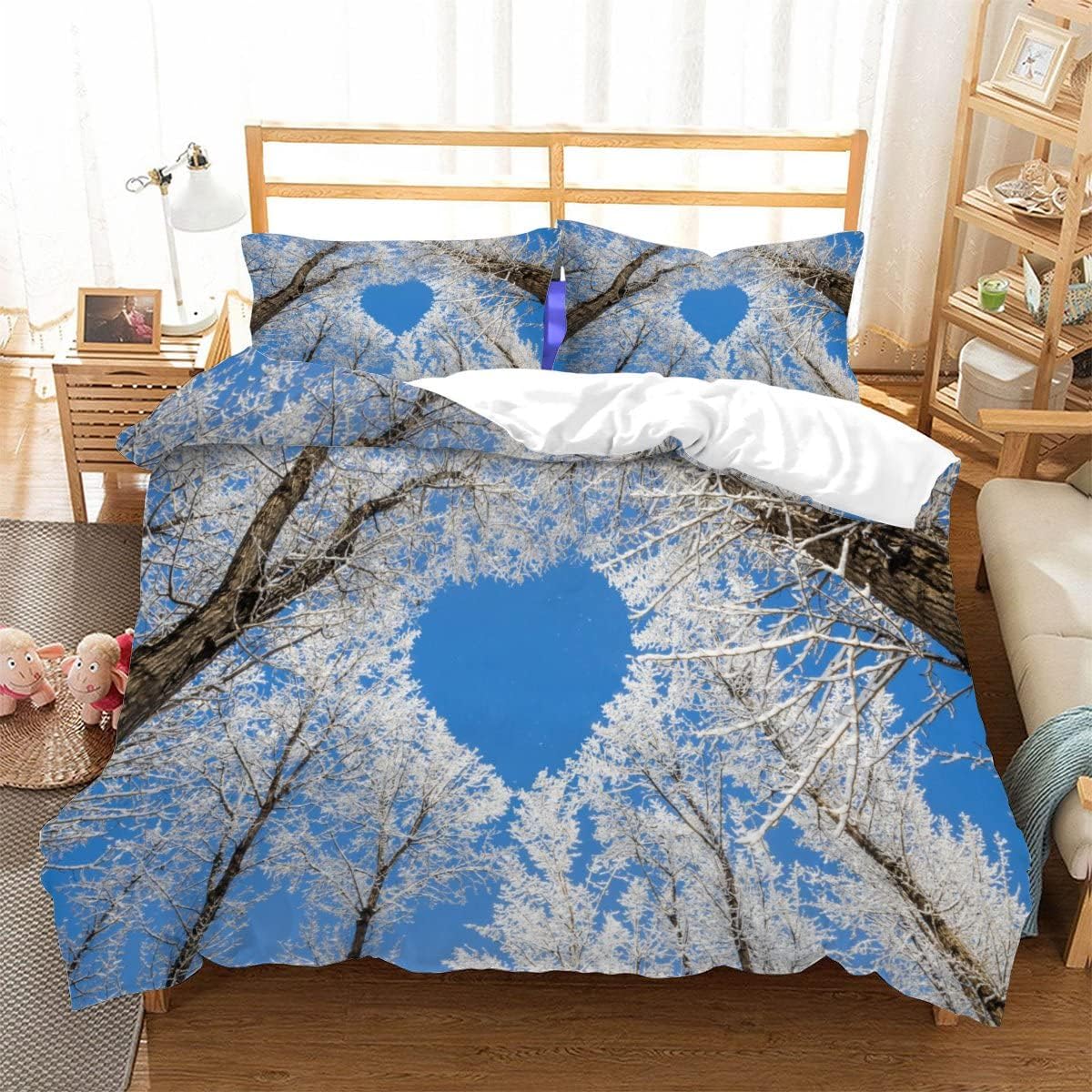 3D Printed Duvet Cover Lightning Storm Pattern Printed Bedding Duvet Cover with Zipper Closure Soft Microfiber（240x220cm）