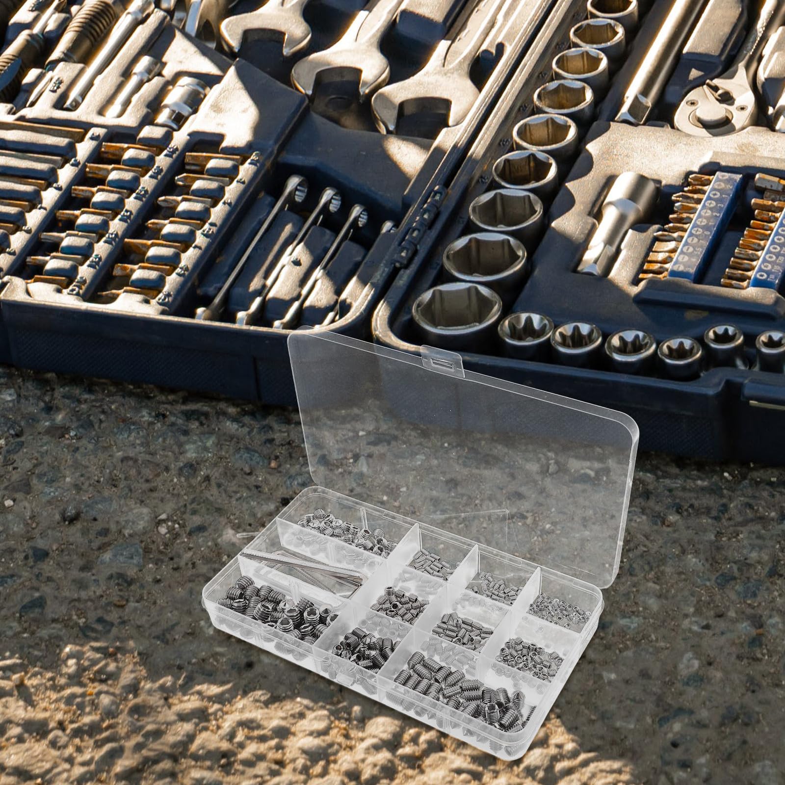 Kit Surtido de 400 Tornillos Autorroscantes de Metal en Acero Inoxidable Plata con Amplia Selección de Tamaños para Montaje de Muebles y Reparaciones Hogar