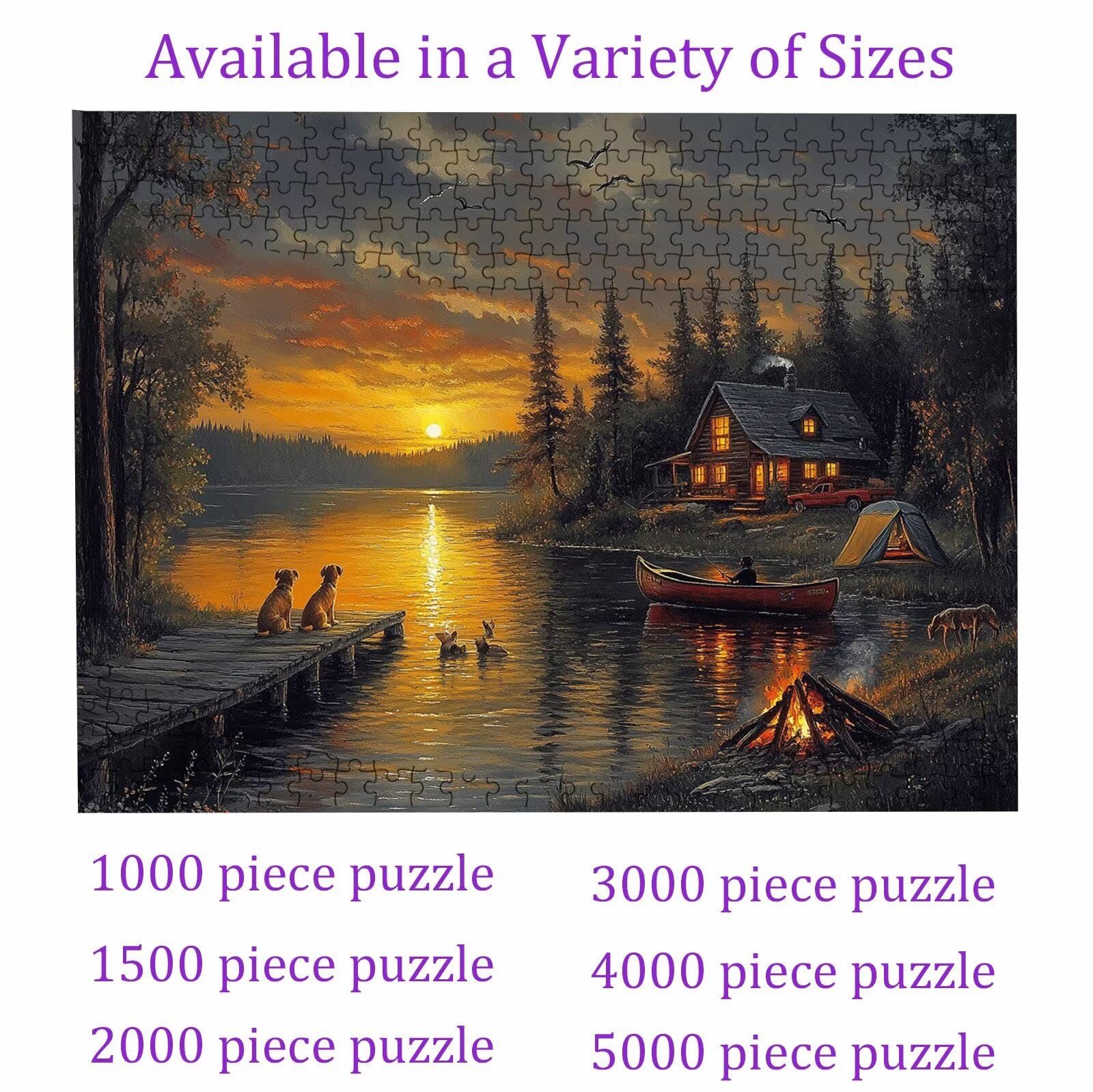 Puzzle lago cabina(3), Puzzle Adulti 3000 pezzi, Puzzles Legno con Squisita Scatola di Imballaggio, Rompicapo per Esperti con Incastro Perfetto, Stampa Alta Definizione, Regalo per Adulti W3H-920