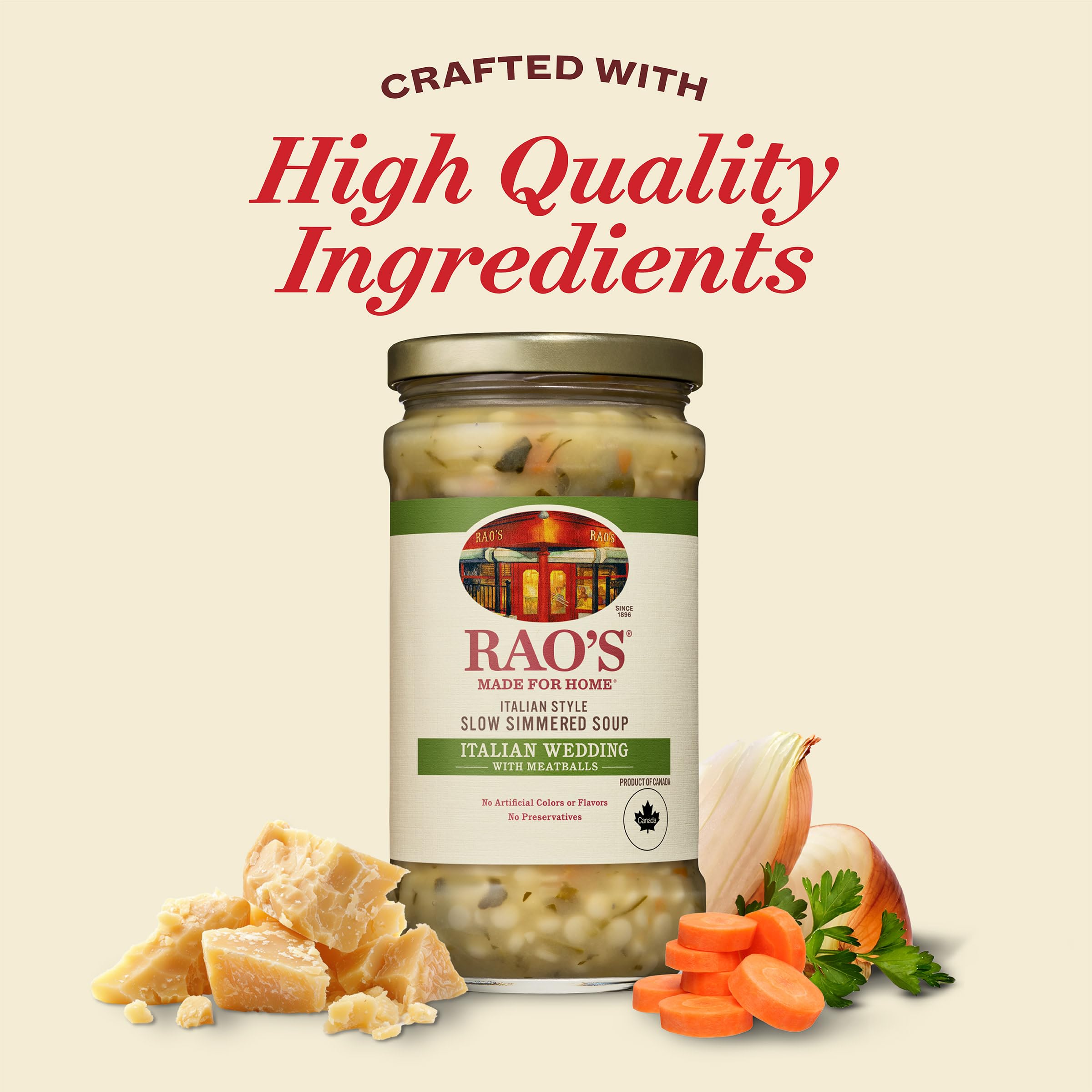 Rao's Homemade Italian Wedding Soup, 16oz, Traditional Italian Heat and Serve Soup, Made with Premium Quality Vegetables