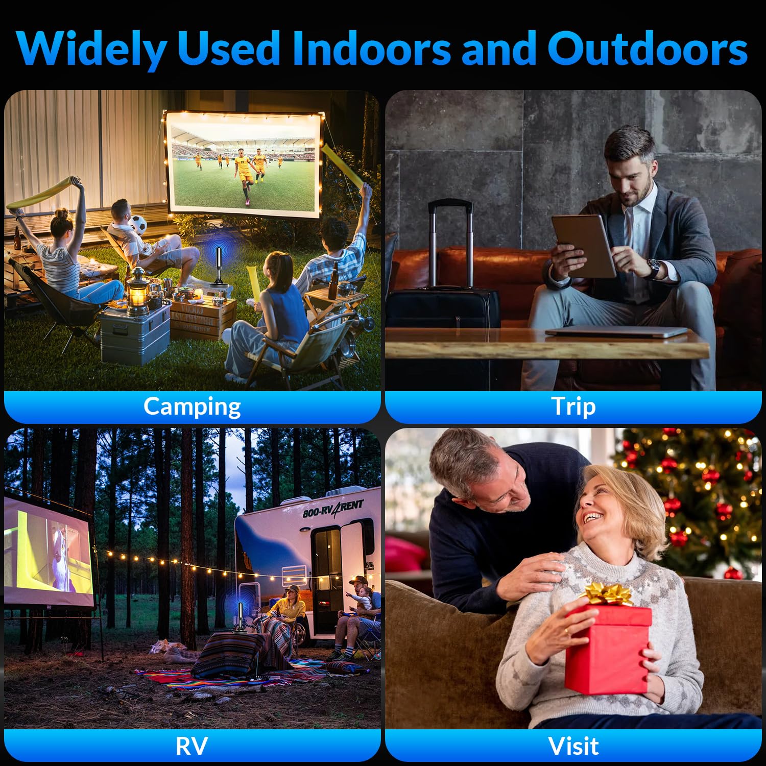 TV Antenna Indoor, TV Antenna for Smart TV Indoor, Digital Indoor TV Antenna for Local Channels with Strong Magnetic Base, Easy Installation, Long Range Reception 4K 1080P TV Antenna (Black) - 4