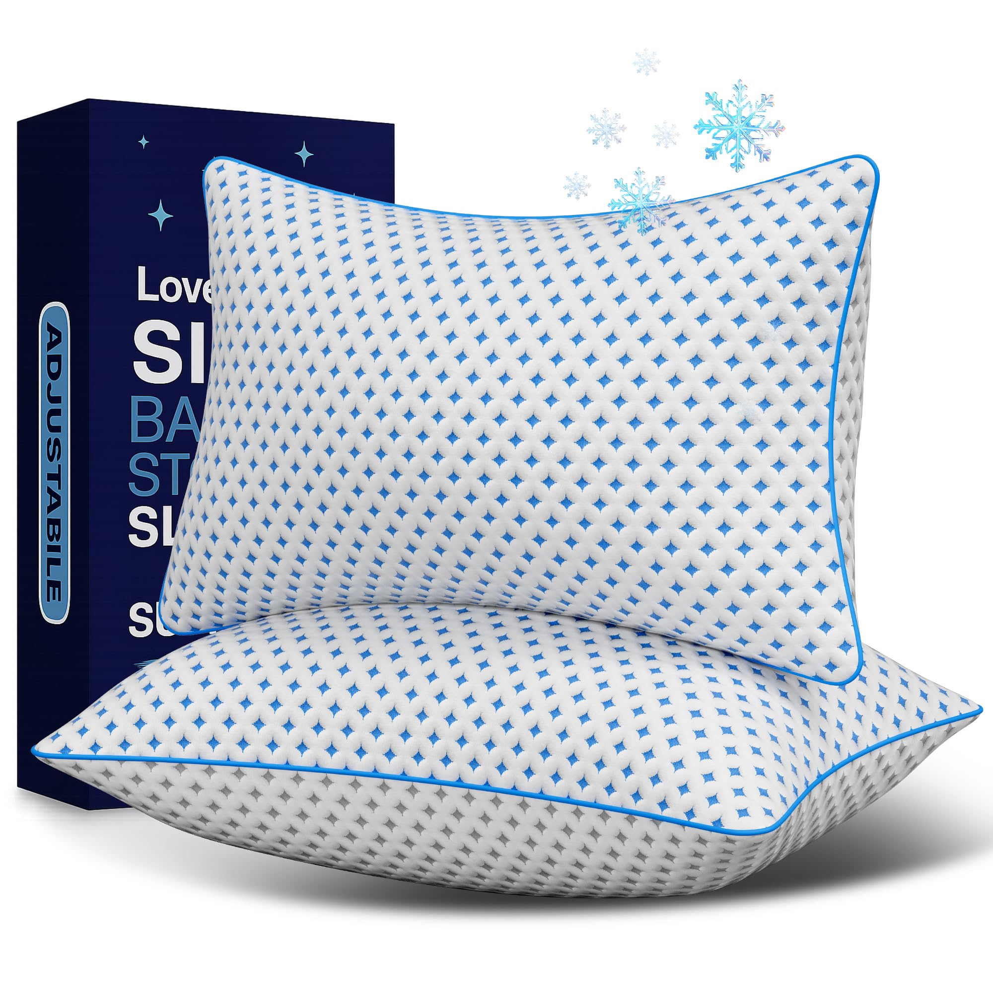 LOVELYREST Memory Foam Pillows 2 Pack