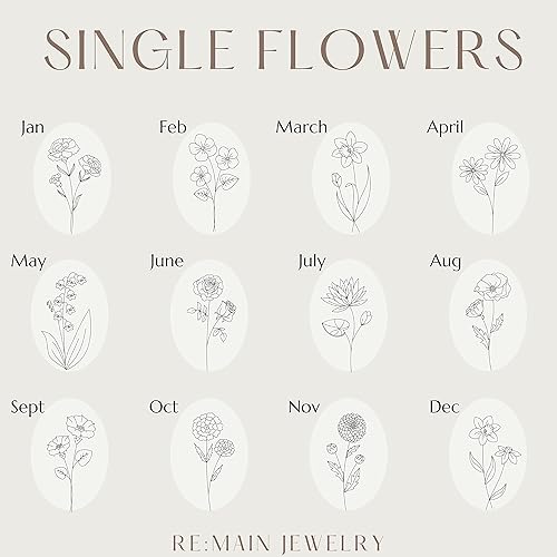 Miniatura 4 de Collar de flores de nacimiento, personaliza tus flores del mes de nacimiento, regalo del día de la madre de niños, plata, oro, joyería peronalizada