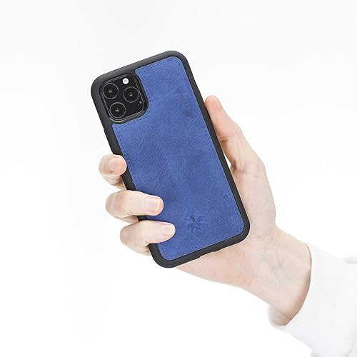 Vista 10 de Venito Lucca - Funda de piel compatible con iPhone 11 Pro (5.8 pulgadas), extra segura, con cubierta trasera acolchada, color negro rústico Negro