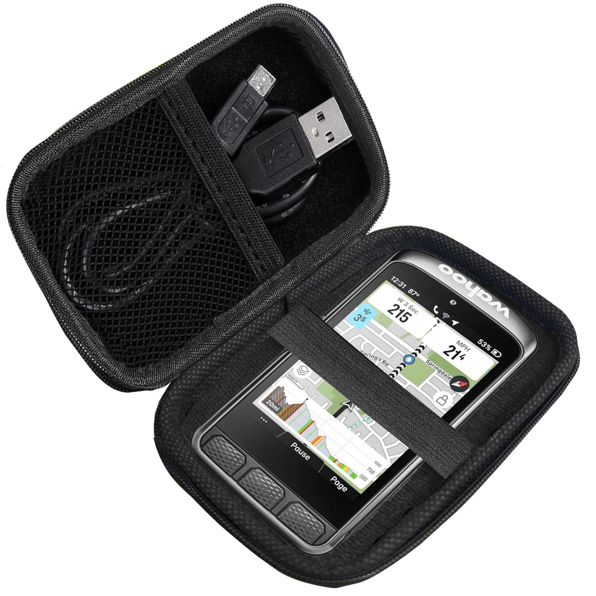 Blueshaweu MP3 Player Tasche Kompatibel für Wahoo ELEMNT ACE Fahrradcomputer– Schutzhülle mit Platz für Ohrhörer, USB-Kabel & Speicherkarte – Kompatibel mit Wahoo ELEMNT ACE (schwarz) Elektronik & Foto