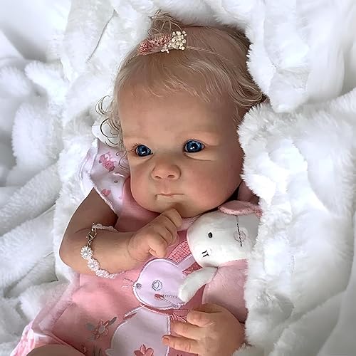 Miniatura 14 de iCradle Lovely Real Look Reborn Baby Doll Girl - Muñeca de silicona de 20 pulgadas con pelo rubio arraigado, juguete realista para niños pequeños a