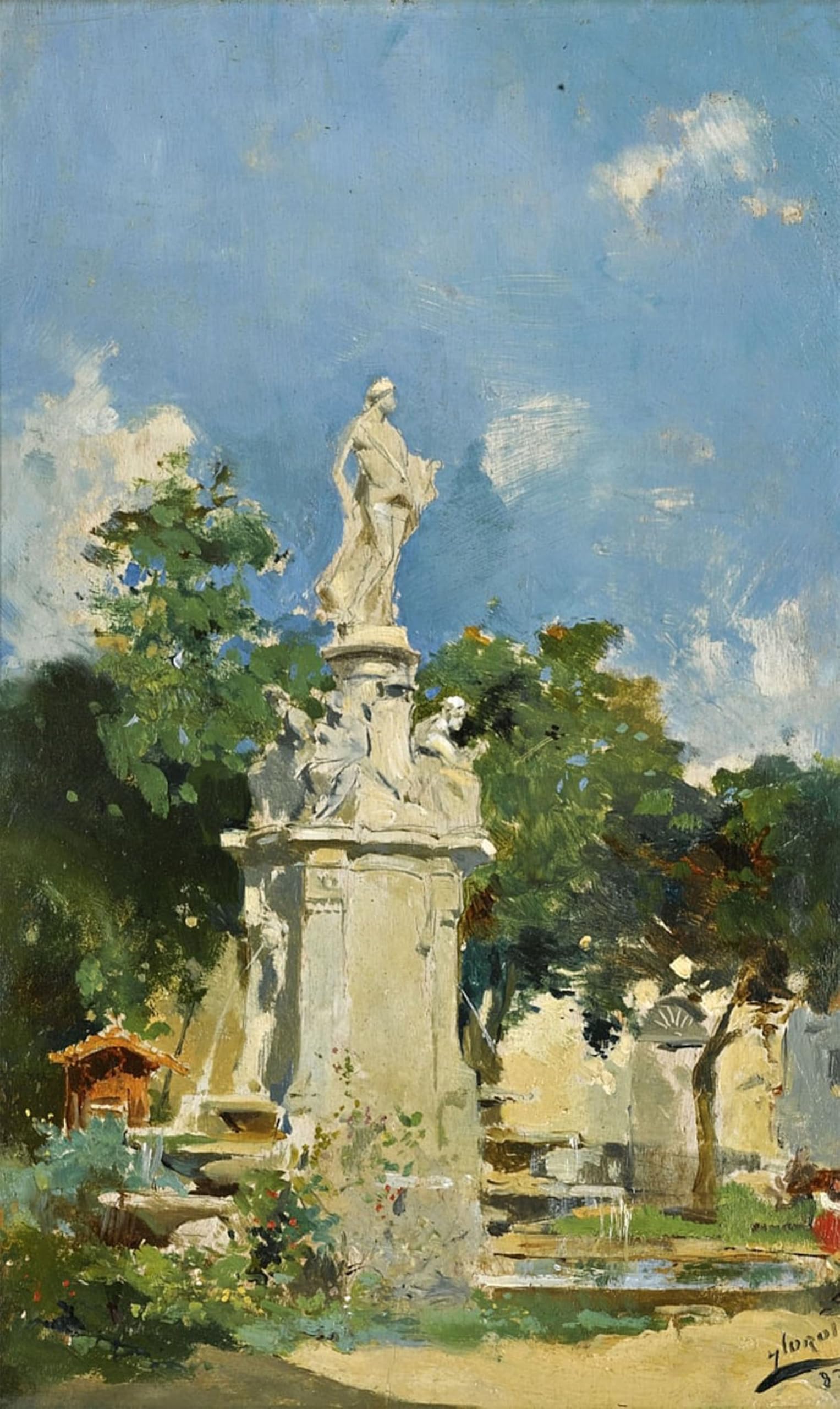 Posteriik No Frame Famous Print Pop Art Wall Art Graffiti The Fountain Of Madrid By Joaquín Sorolla Art Prints For Home Decor 60X90cm