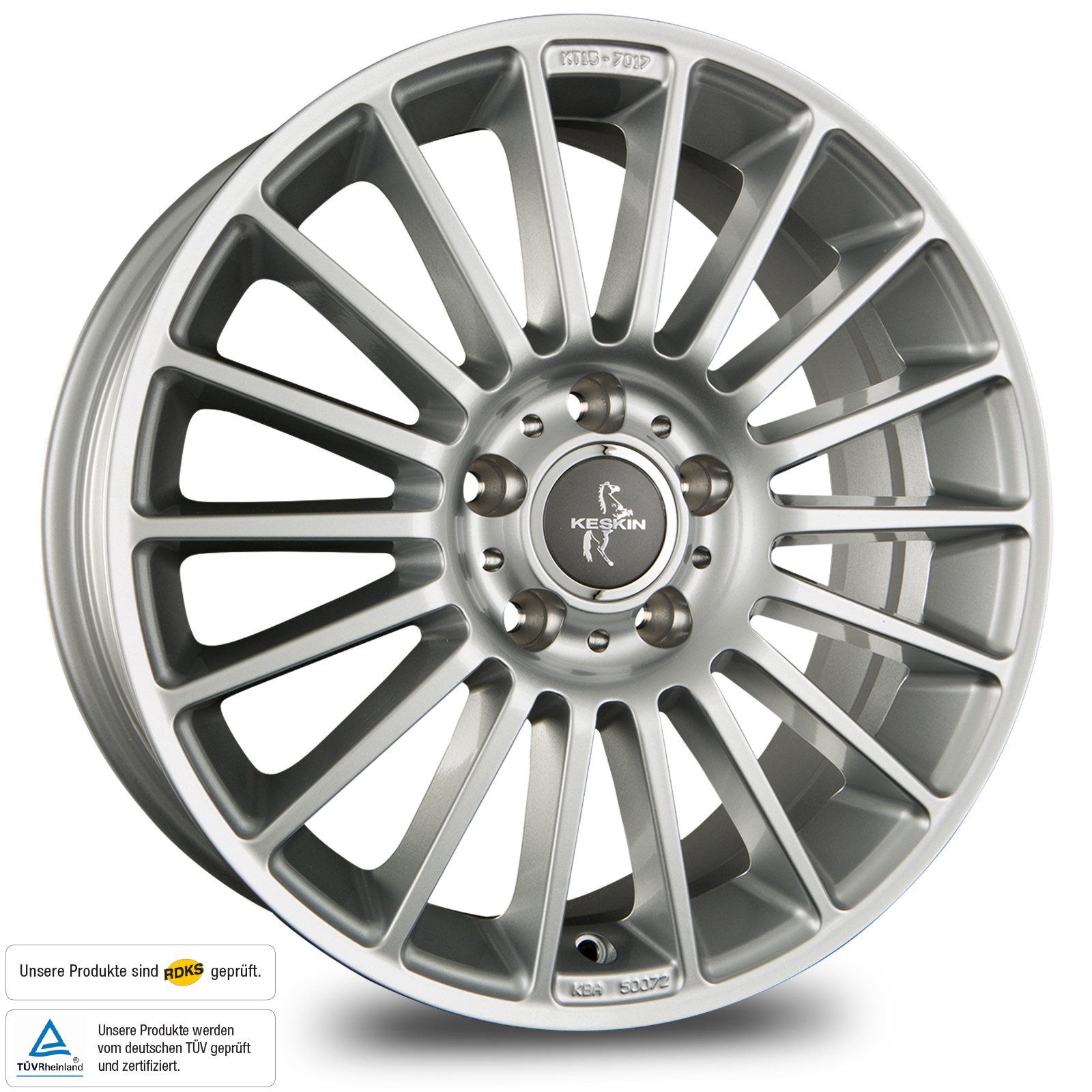KESKIN KT15 Silver Paintd 7x17 ET40 5.00x114.30 otwór centrujący 72.60 mm – felgi aluminiowe