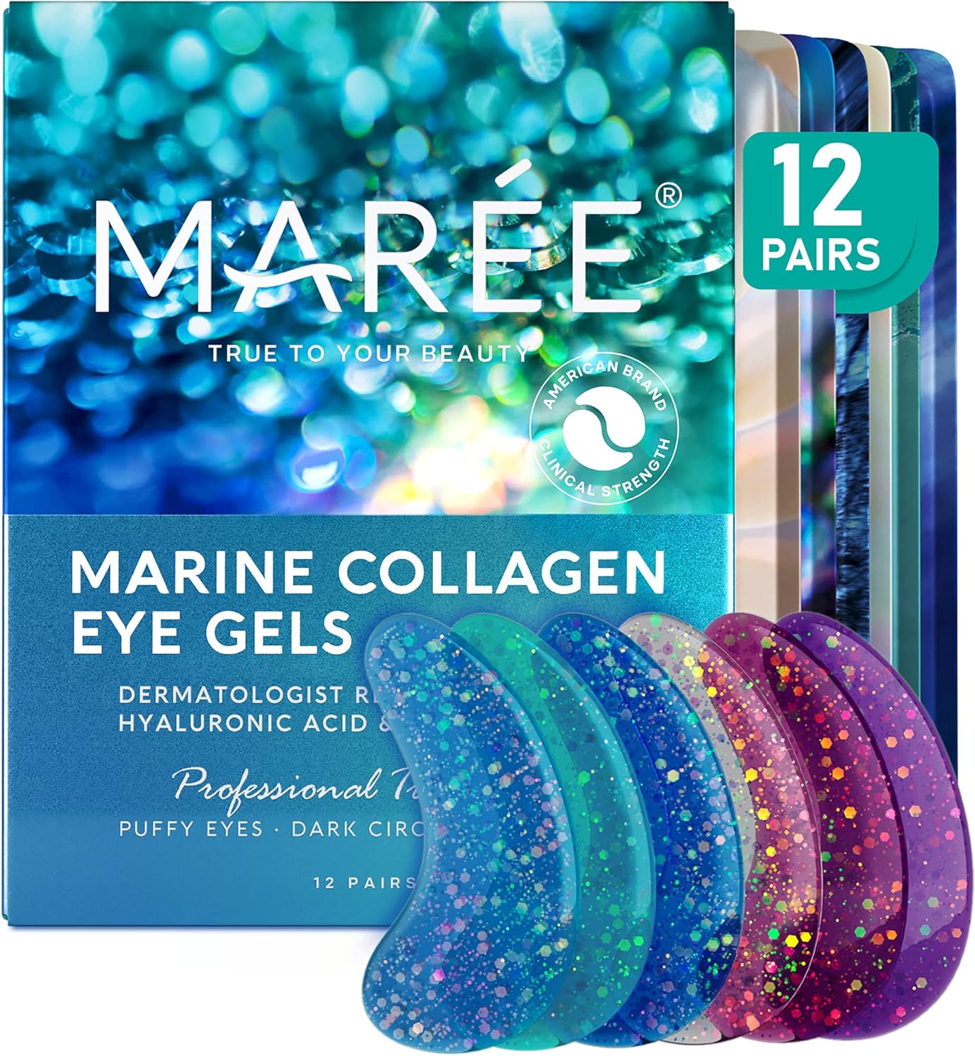 Maree Eye Gels Pearl Eye Masks that Reduce Wrinkles, Puffy Eyes, Dark