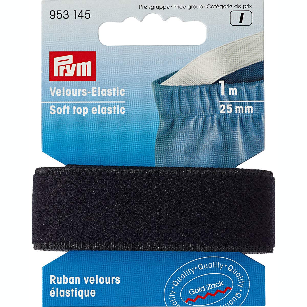Prym - Prym Soft Top Black (25mm, 1m) Elastic Tape - 1 Unit