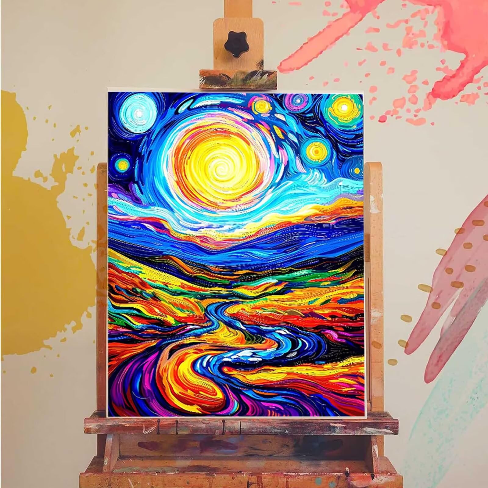 Malowanie po numerach, dla dorosłych, do malowania po numerach, krajobraz, łatwe zestawy do malowania dla dorosłych, początkujących, DIY, akrylowy pigment, rysunek, malarstwo, sztuka, rękodzieło