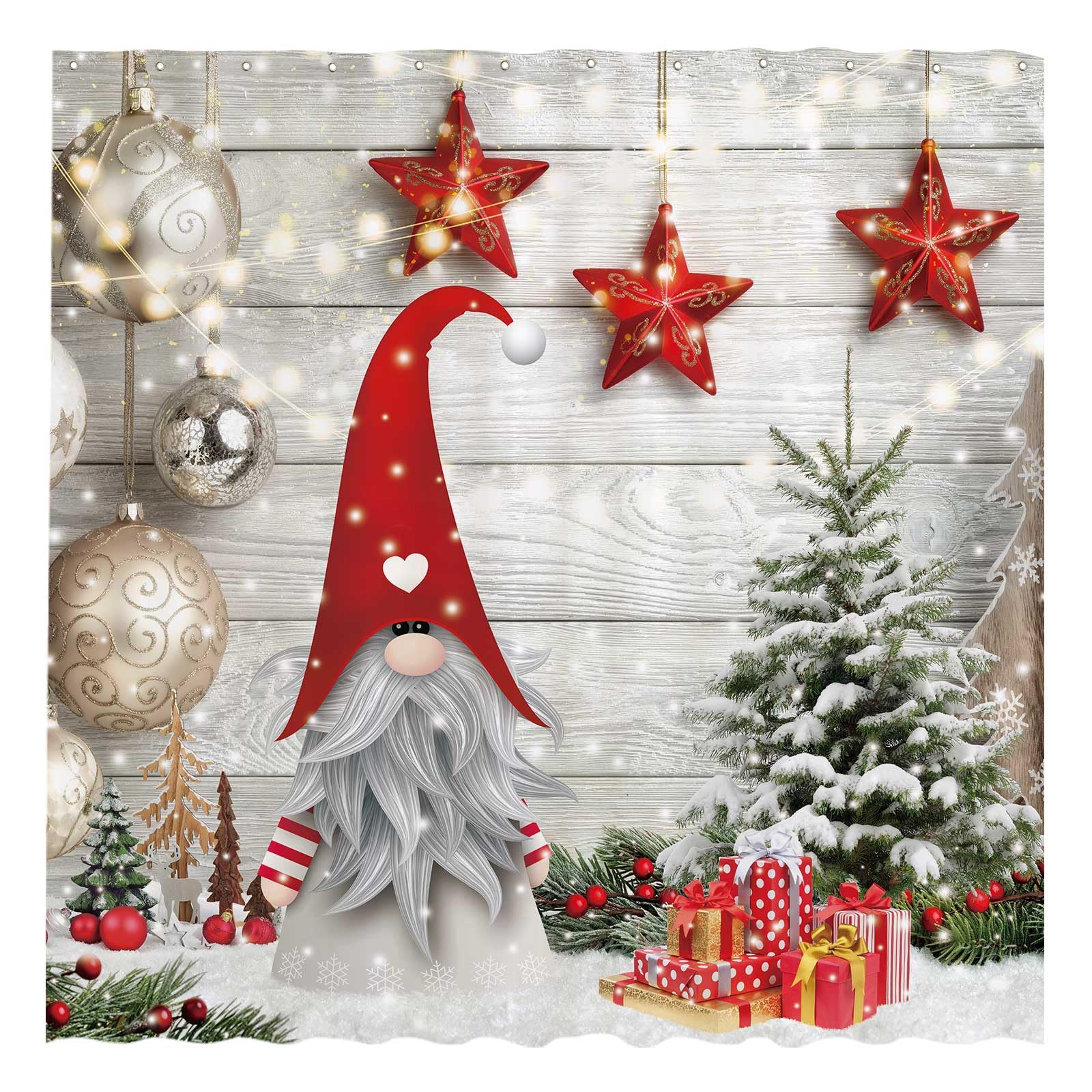Fröhlicher Weihnachts-Duschvorhang Mit Glocken & Schneeflocken – Stylisch Und Praktisch!