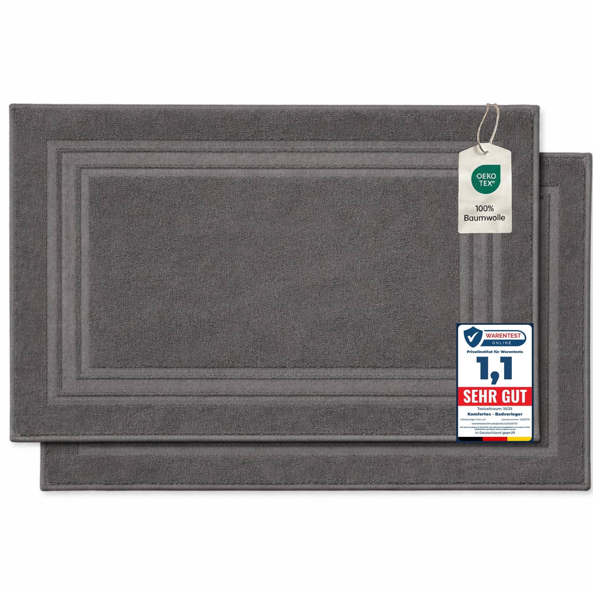 komfortec lot de 2 tapis de bain