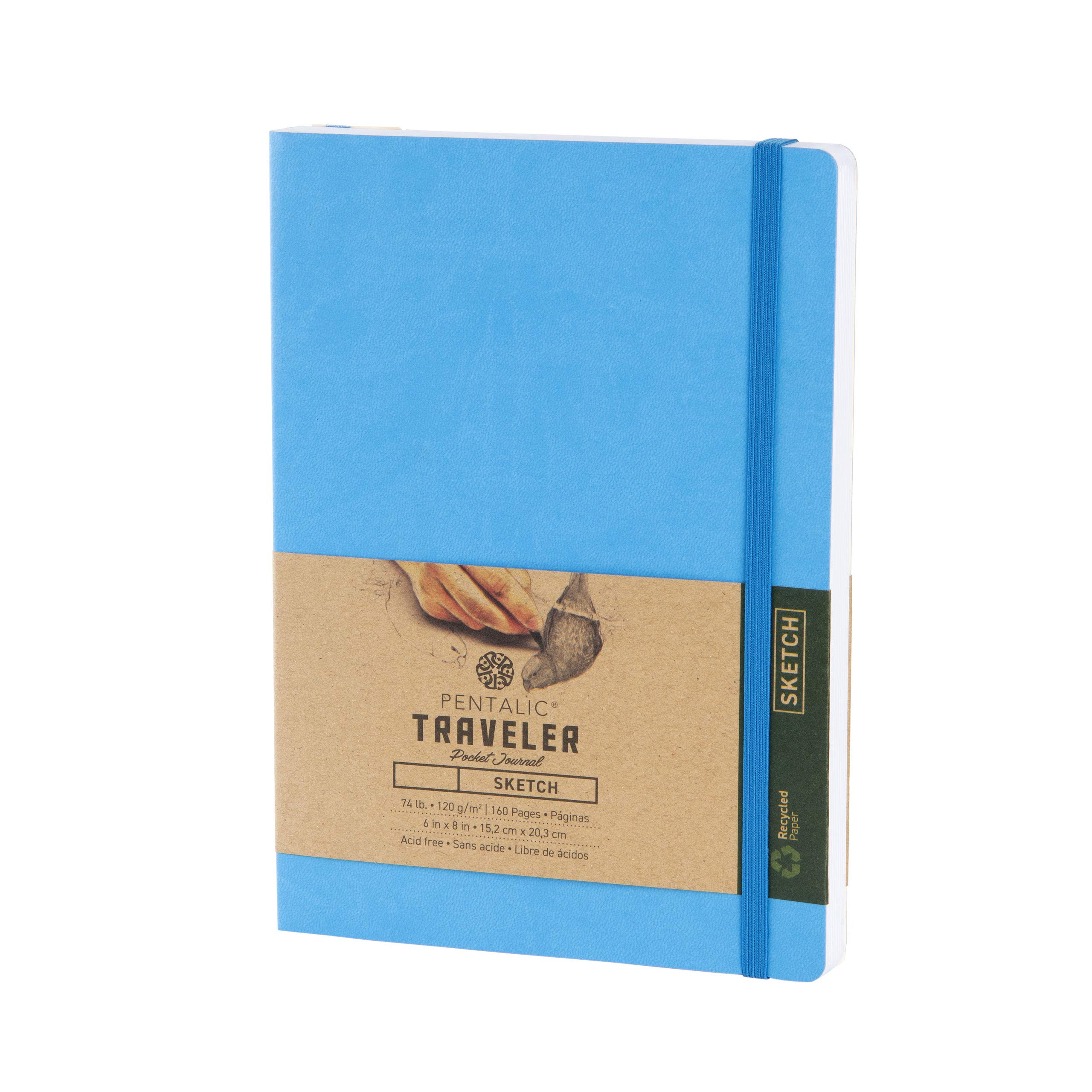 Carnet de croquis Pentalic bleu clair idéal pour dessiner en voyage