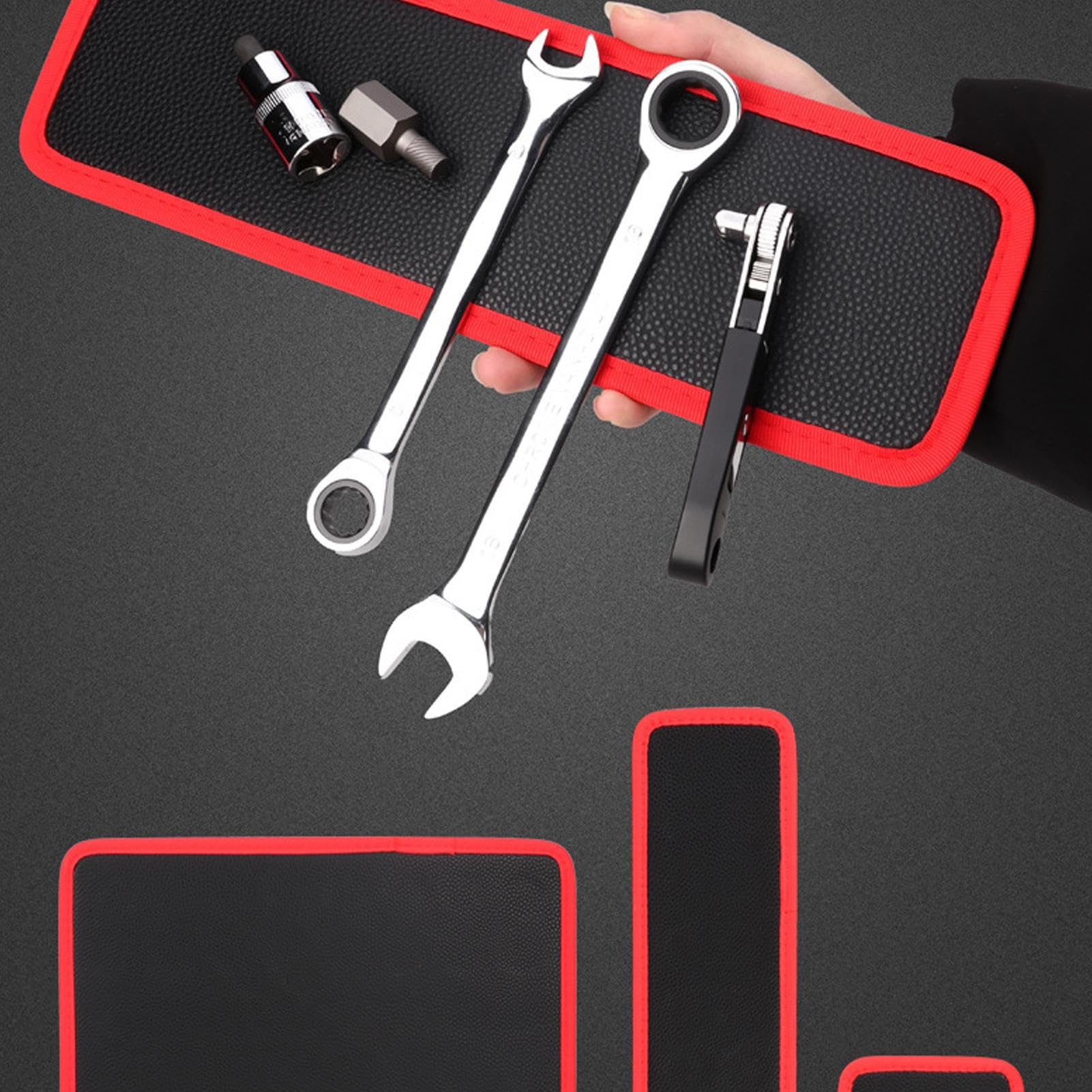 Tappetino Magnetico 3 Pezzi Set Di Tappetini Magnetici | Organizzatore di Parti Flessibile e Antiscivolo per Garage Officina Edilizia Riparazione Auto Meccanici Elettricisti