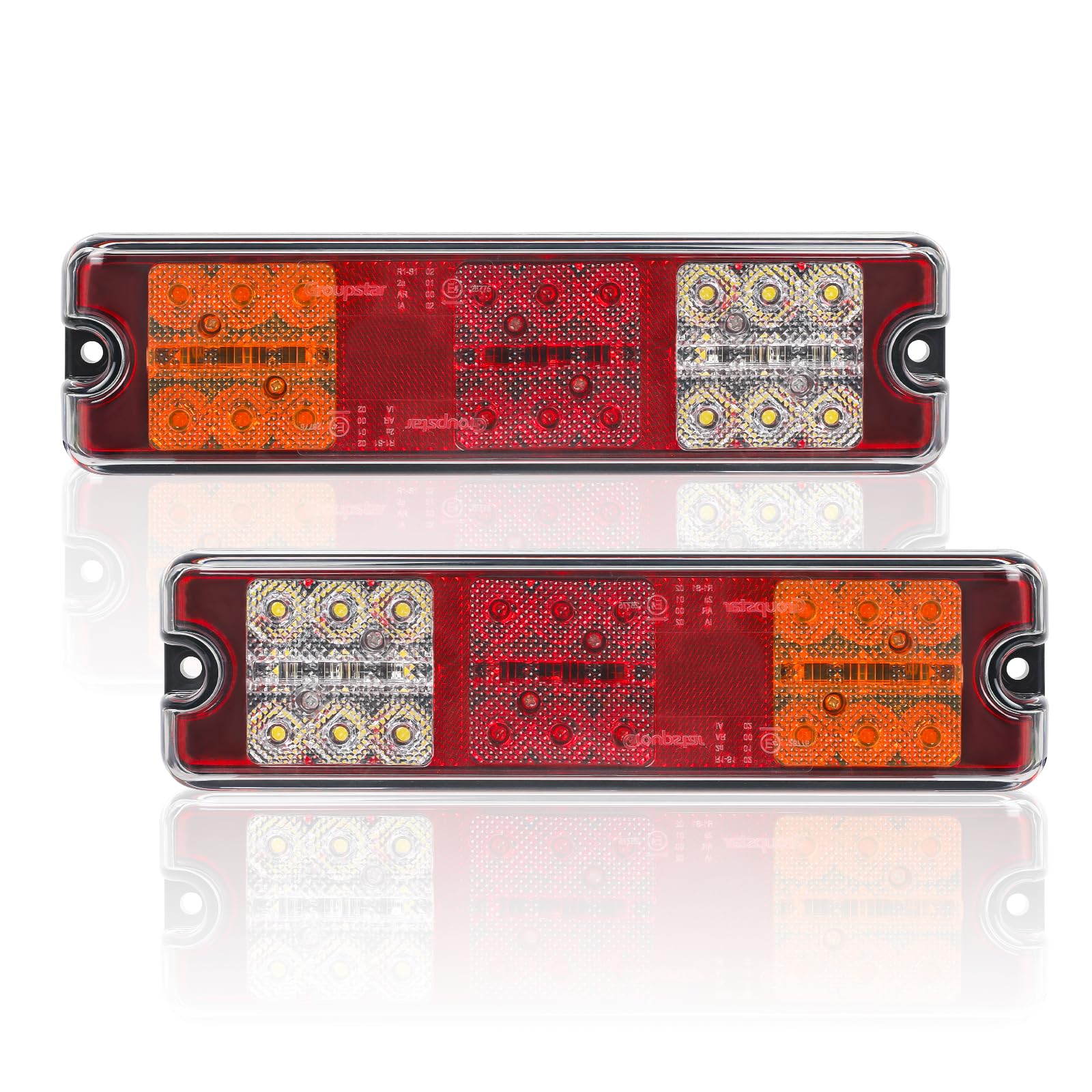 Kit Fanali Posteriori A LED Per Rimorchio, 12V-24V Con Cavo 5.5 M E Spina 13 Pin, 7 Funzioni, IP67 E-MARK E57