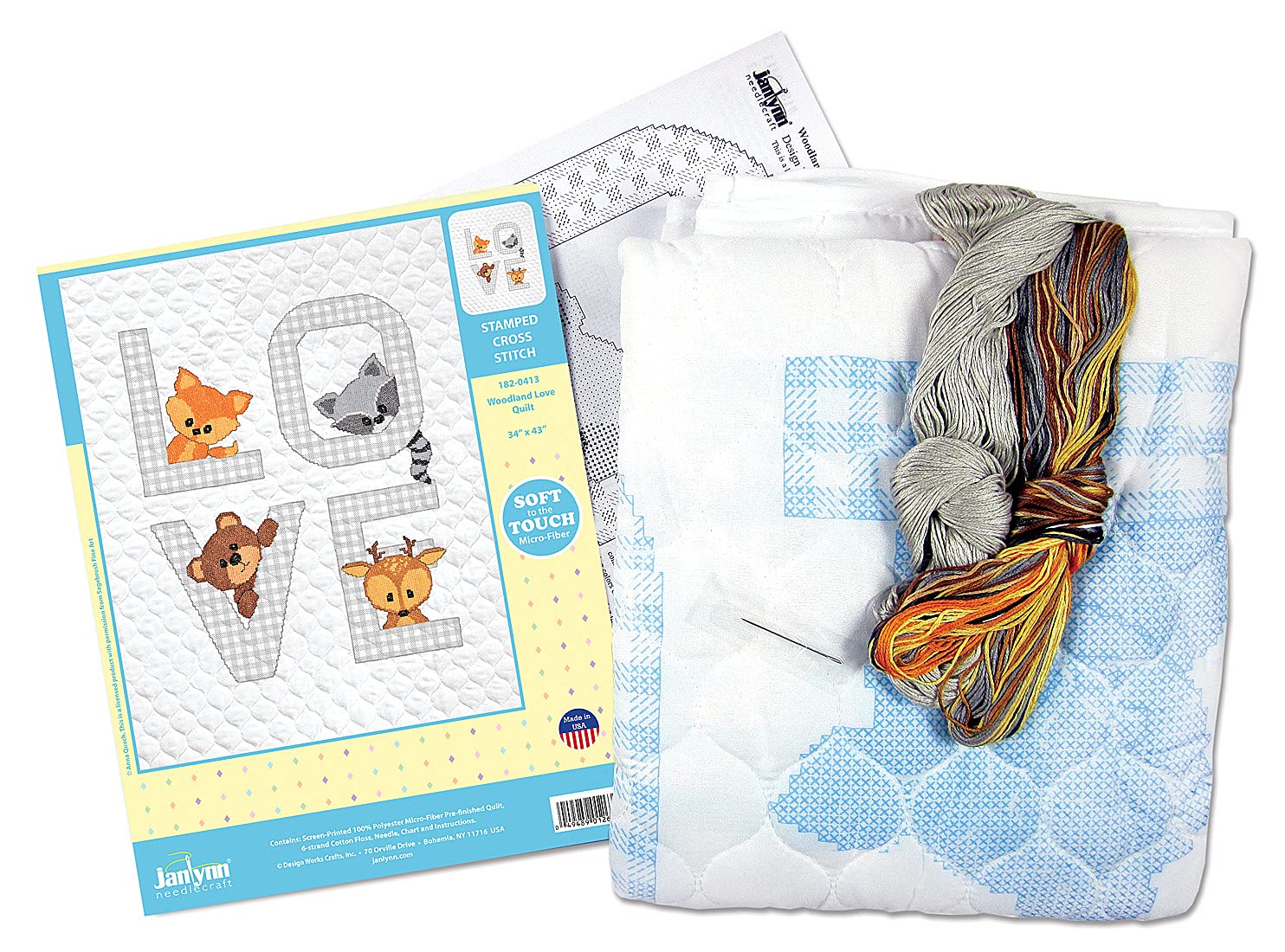 Amazon.com: Janlynn Kit Baby 34x43 Woodland Love, 12.5 x 9.25 x