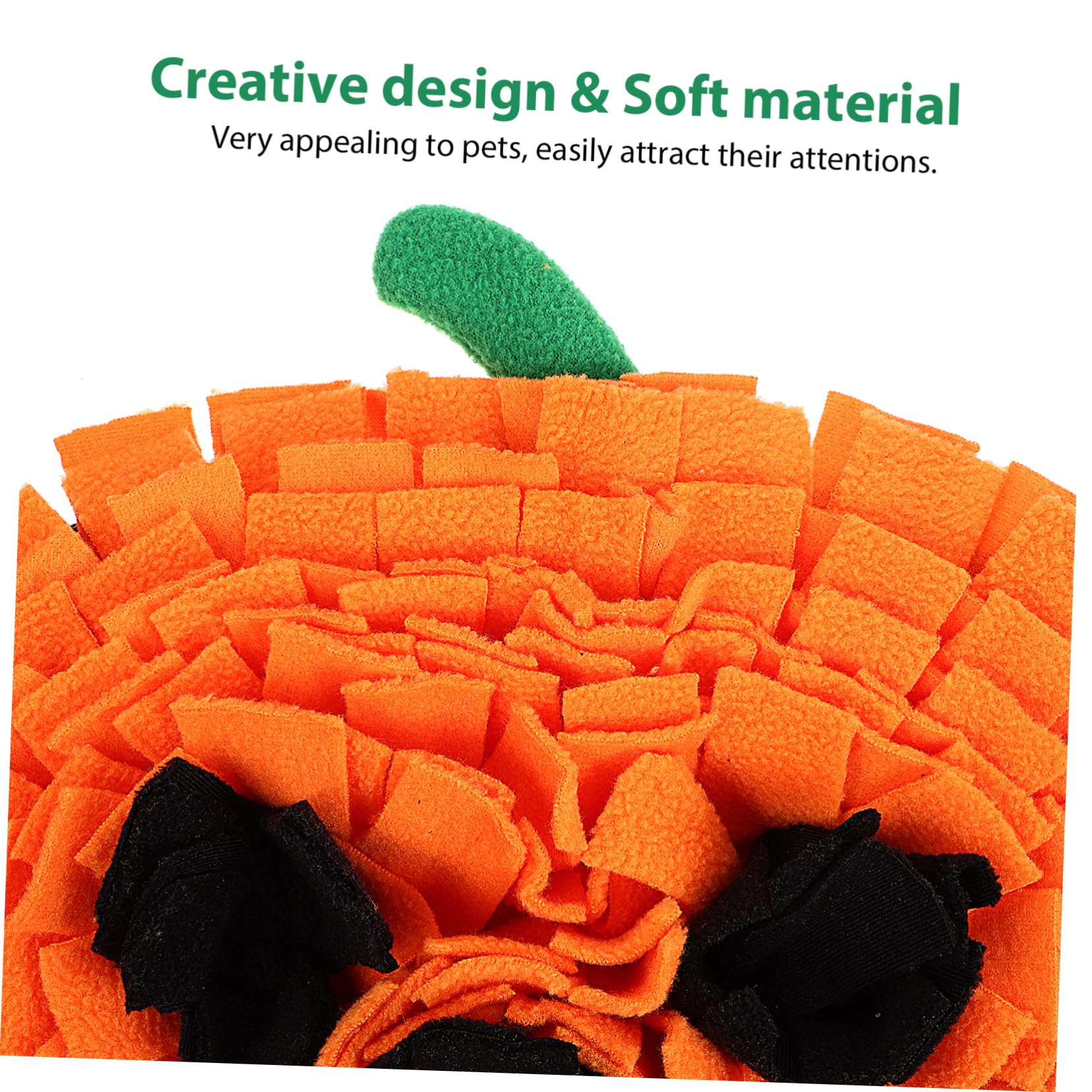 Garneck Pumpkin Dog Snuffle Mat Bright Sniffing Feeding Mat for Large Breeds Unique Design Durable Polar Fleece Easy to Clean Fun Interactive for Pets