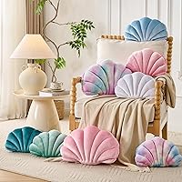 Vista 5 de Seashell - Almohada decorativa con forma de concha marina, almohada de lanzar con forma de concha, almohada de playa con inserto 3D, almohada