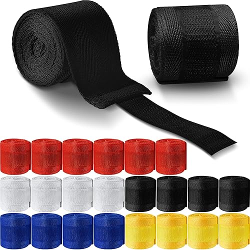 Junkin 12 pares de vendas de mano de boxeo de 98.4 pulgadas, vendas de mano deportivas para artes marciales para artes marciales, artes marciales,