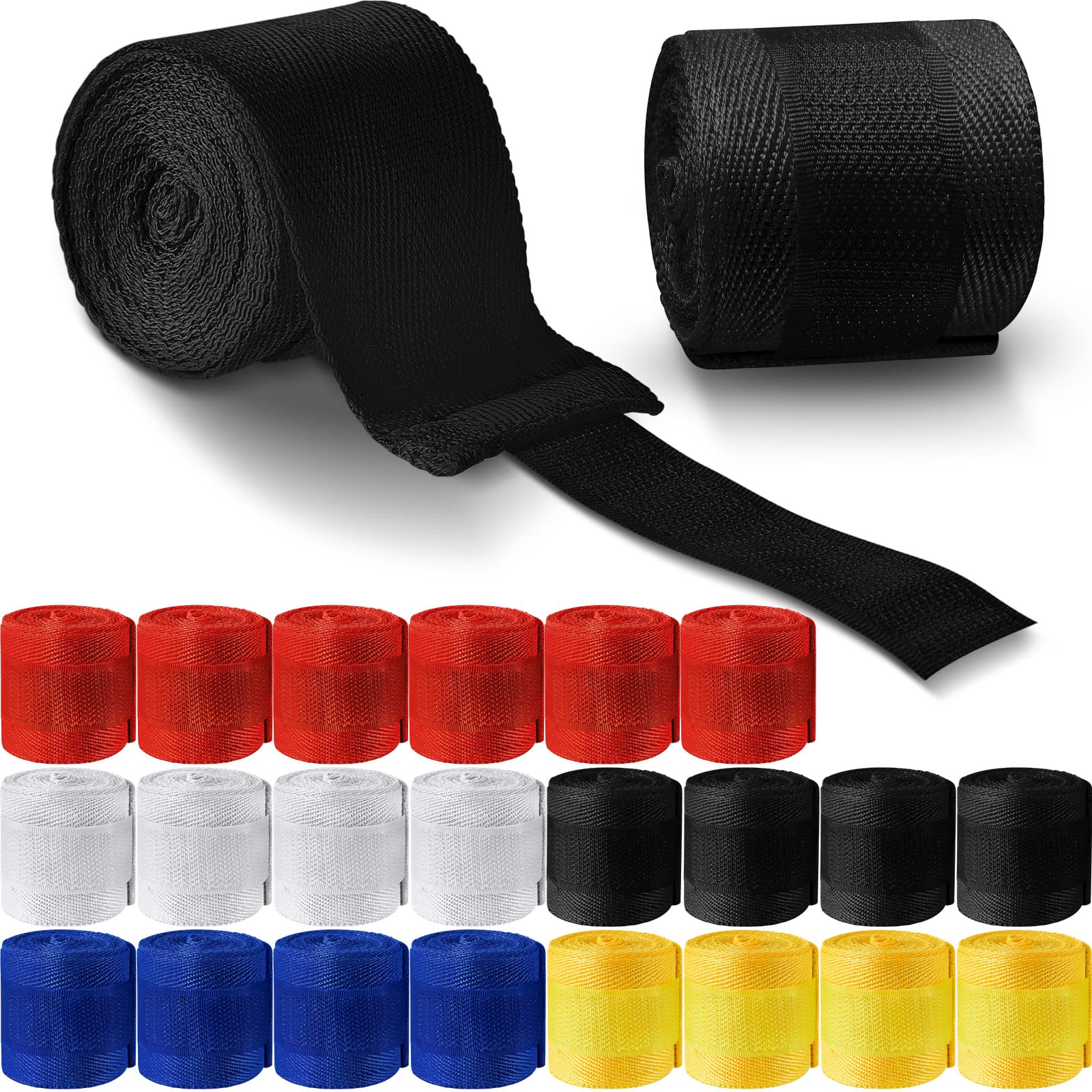 Junkin 12 Pairs 98.4 Inch Boxing Hand Wraps Bulk for Boxing Birthday Party Gifts Mexican Style MMA Handwraps Stretch for Men Women Wrestling Birthday