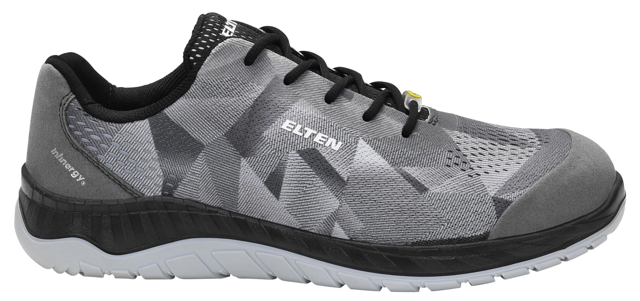 ELTEN LANDON Grey Low ESD S1, męskie buty ochronne, sportowe, super lekkie, szare, stalowy nosek