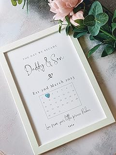 Personalised Father's Day Frame - The Day You Became My Daddy, Dad, Gift For Dad From Daughter or Son, Father's Day Gift For Dad, Father's Day Birthday Gift For Dad, The Day You Became My Dad Frame,