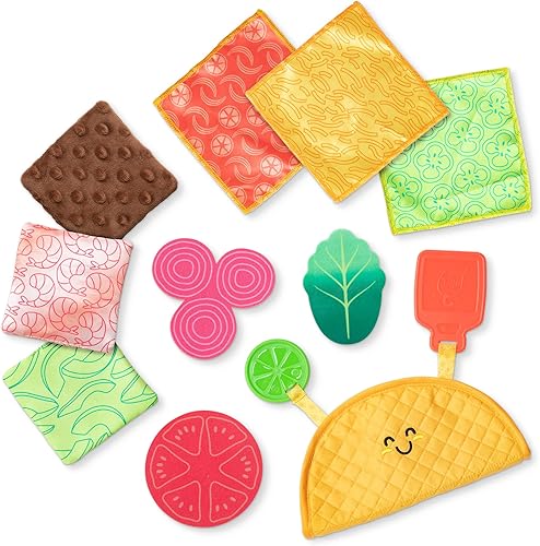 Miniatura 4 de Melissa & Doug Juguete infantil multisensorial suave para rellenar y derramar tacos – Juguetes sensoriales para bebés, juguete de taco para bebés,