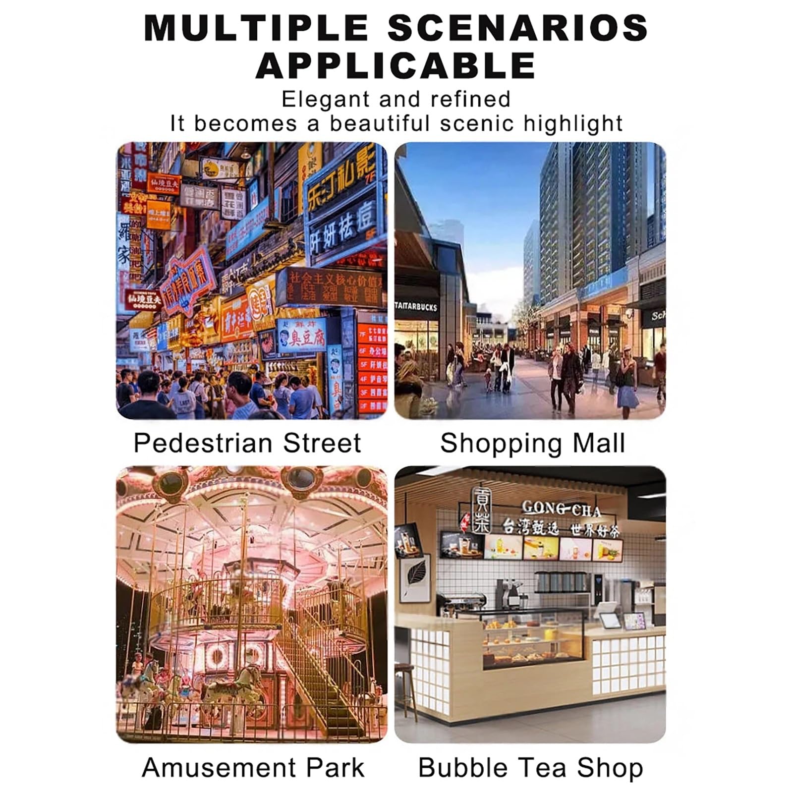 Genérico Puesto de Mercado con Toldo Móvil de Venta Ambulante de Comida con Ruedas para Tiendas Minoristas en Calles Centros Comerciales y Mercados.(Nero,140x70x200cm)
